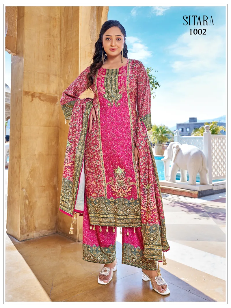 Sitara By Banwery Jam Satin Printed Salwar Kameez